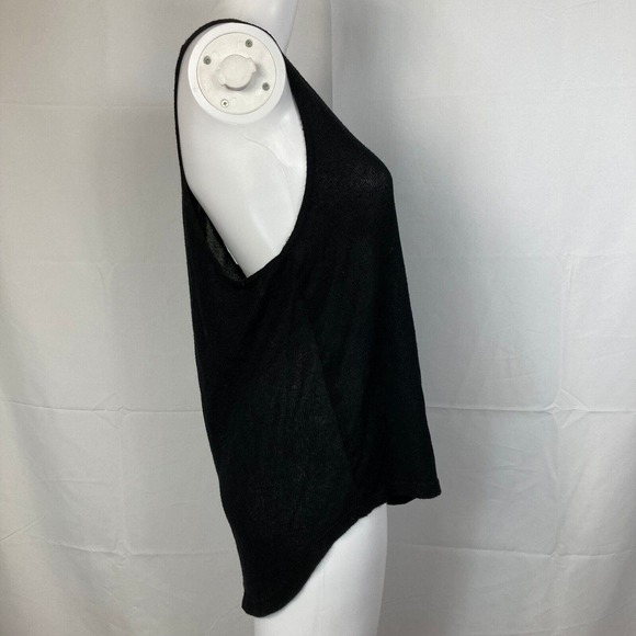 Project Social T Shirt Womens Sz L Black Open Knit Scoop Neck Racerback Tank - Picture 3 of 9